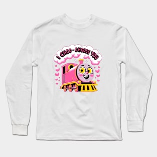 I Choo-Choose You: Adorable Pink Train Valentine's Day Long Sleeve T-Shirt